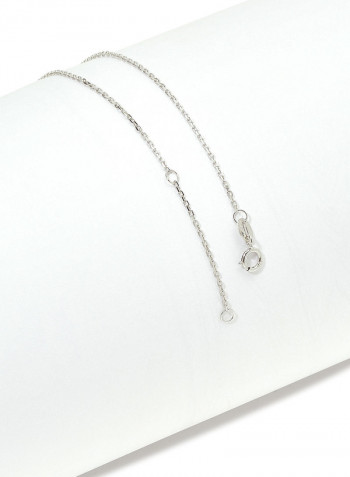 18 Karat White Gold Blue Topaz Single Stone Necklace