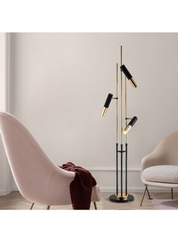 Three-head Electroplating Iron Floor Lamp Gold/Black