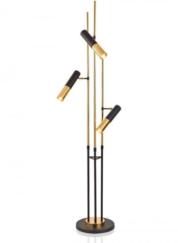 Three-head Electroplating Iron Floor Lamp Gold/Black