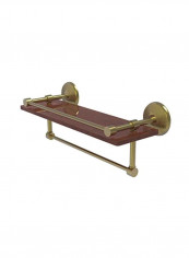 2-In-1 Monte Carlo Collection Towel Bar Wood Shelf Gold/Brown 16inch
