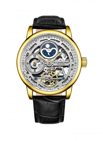 Men's Casual Leather Automatic Skeleton Wrist Watch 3917.2