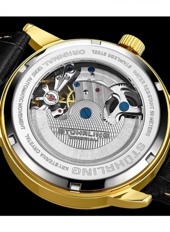 Men's Casual Leather Automatic Skeleton Wrist Watch 3917.2