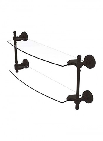 Retro Wave Collection Two Tiered Glass Shelf Oil-Rubbed Bronze/Clear 18inch