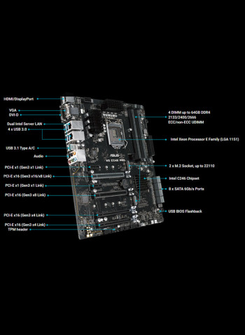 WS C246 Pro ATX Motherboard 1x12x9.6inch Black