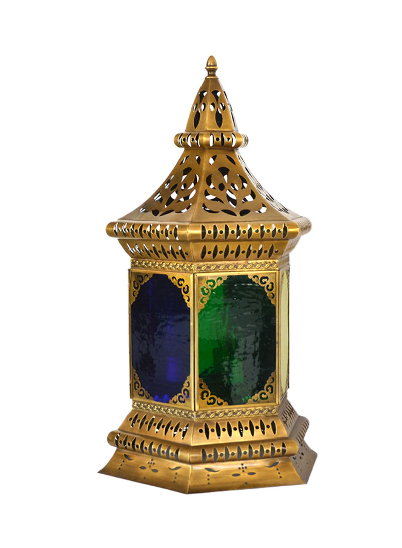 Arabic Table Lamp Gold/Blue/Green 37x60centimeter