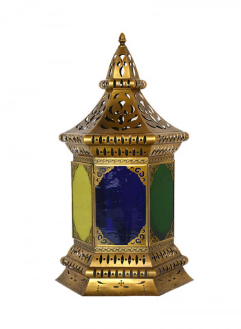 Arabic Table Lamp Gold/Blue/Green 37x60centimeter