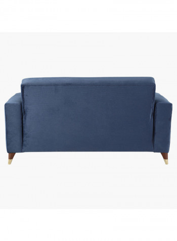 2-Seater Sofa Bed With Cushion And Storage Blue/Brown/Gold