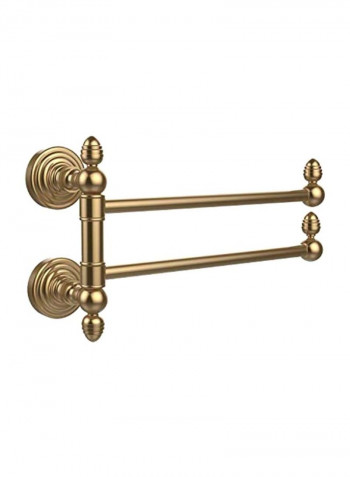 Waverly Place Collection 2-Swing Arm Towel Rail Gold 12.5x7x7.1inch