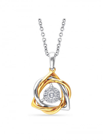 18 Karat Yellow Gold 0.13 Carat Diamond Pendant