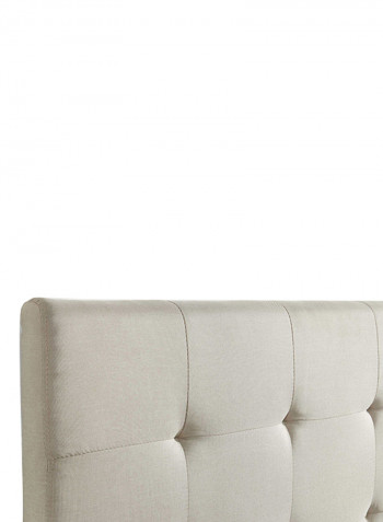 Alexis Blind Tufted Bed Without Mattress Cream Queen