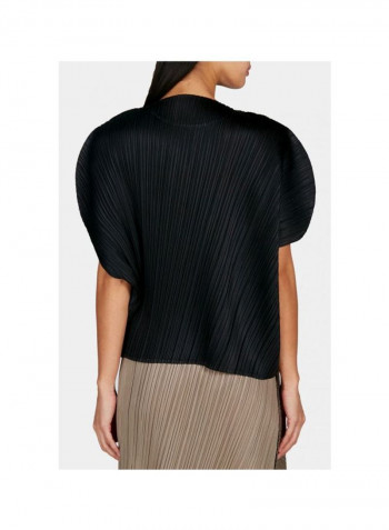 Pleated Stretch Detailed Top 15 Black