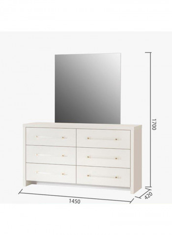 Treyton Dresser With Mirror Beige 145x42x80cm