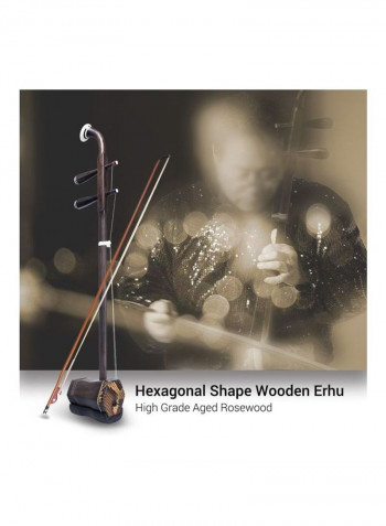 2-String Wooden Erhu With Accessories