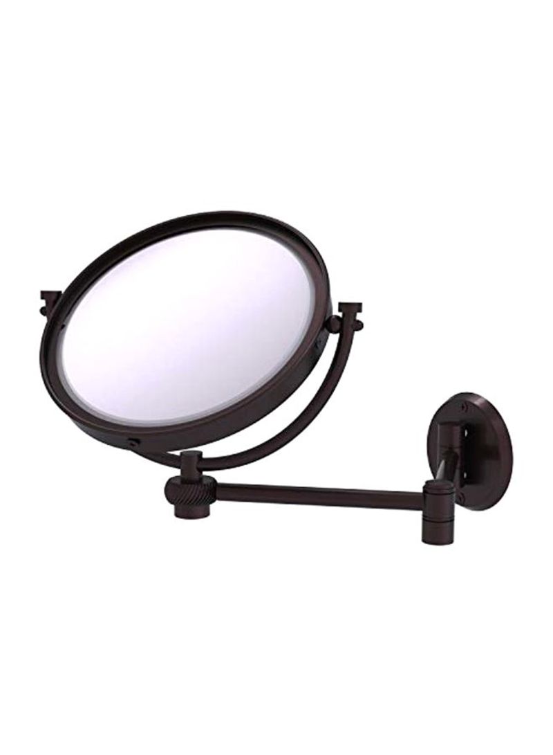 Wall Mounted Mirror With 4X Magnification Brown 8inch