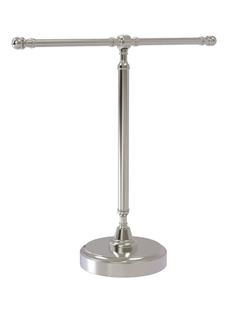 Vanity Top 2 Arm Guest Towel Holder Silver 13x6.25x15inch