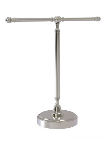 Vanity Top 2 Arm Guest Towel Holder Silver 13x6.25x15inch