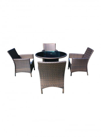5-Piece Furn Im Chair And Table Set Brown/Black