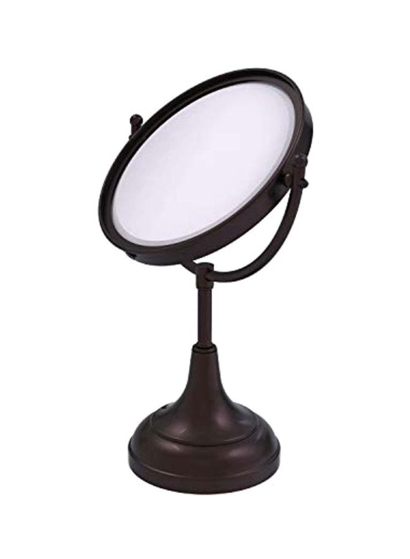 Double Sided Bathroom Mirror Brown/Silver 15inch