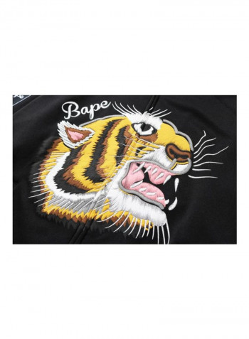 Long Sleeves Tiger Printed Jacket أسود/أصفر/بني
