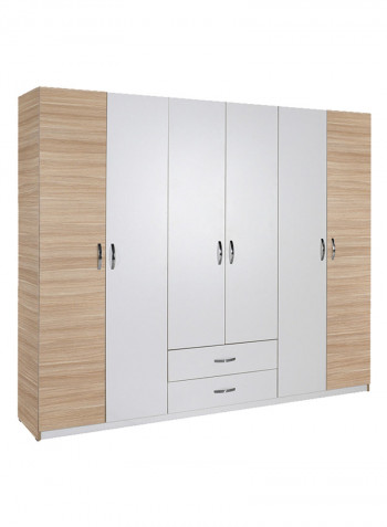 6-Door And 2-Drawers Wardrobe Multicolour 240 x 209 x 53centimeter