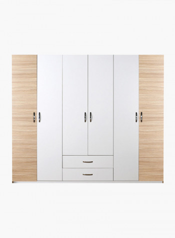 6-Door And 2-Drawers Wardrobe Multicolour 240 x 209 x 53centimeter