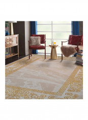 Trend Collection Carpet Modern Contemporary Area Rug Beige/Gold 200x290centimeter