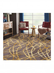 Trend Collection Carpet Modern Contemporary Area Rug Brown/Gold 200x290centimeter