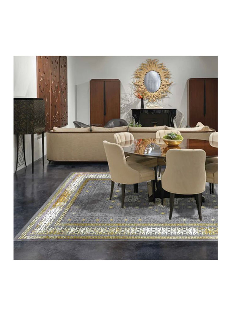 Trend Collection Carpet Modern Contemporary Area Rug Grey/Yellow 200x290centimeter