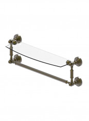 Rectangular Shaped Glass Shelf Antique Brass/Clear 24inch