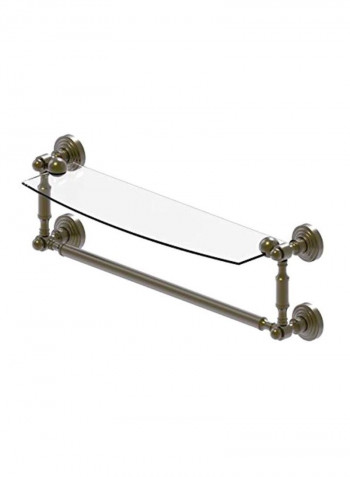 Rectangular Shaped Glass Shelf Antique Brass/Clear 24inch