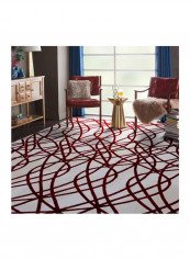 Trend Collection Carpet Modern Contemporary Area Rug Beige/Red 200x290centimeter