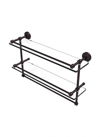 Glass Shelf Towel Bar Brown/Clear 22inch