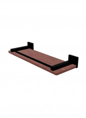 Montero Collection Gallery Rail Wood Shelf Matte Black 16inch