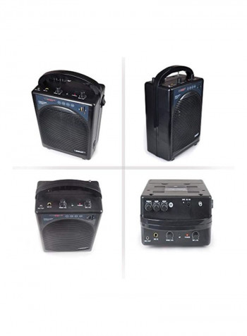 9 Piece Portable Bluetooth PA Speaker Amplifier System With Microphone Set B01BMM2BJM Black