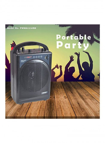 9 Piece Portable Bluetooth PA Speaker Amplifier System With Microphone Set B01BMM2BJM Black