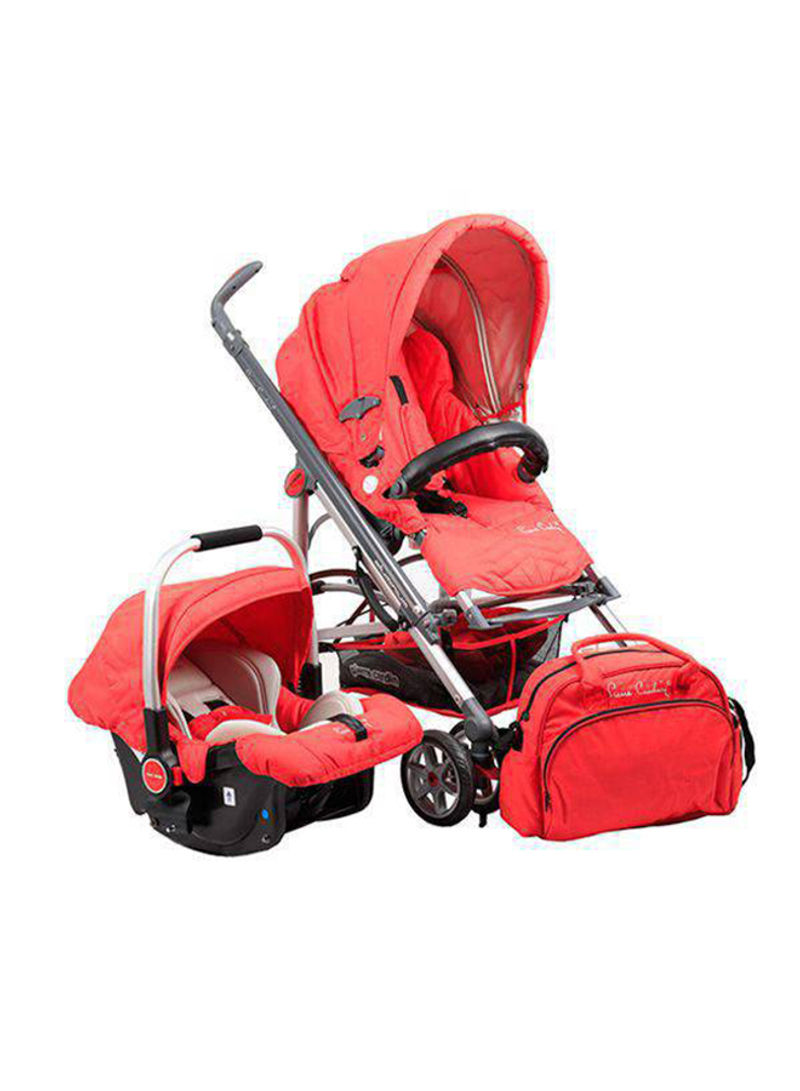 Pierre Cardin 3 in 1 Baby Carrier and Stroller with Diaper Bag – PS699B-TS- Red