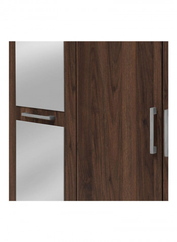 Helsinki Five-Door Wardrobe With Mirror Brown 200x193x565cm
