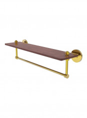 South Beach Collection Integrated Towel Bar Wood Shelf Brown/Gold 22inch