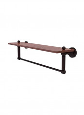 Dottingham Collection Wood Shelf With Towel Bar Brown 22inch