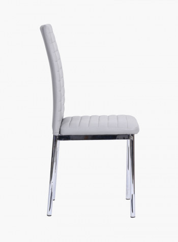 Focus 6-Seater Dining Table Set White/Grey/Silver