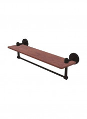 Tango Collection Integrated Towel Bar Wood Shelf Brown 22inch