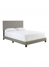 Zander Padded Platform Bed Without Mattress Grey King