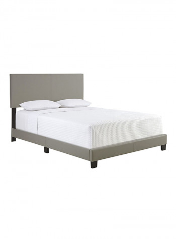 Zander Padded Platform Bed Without Mattress Grey King