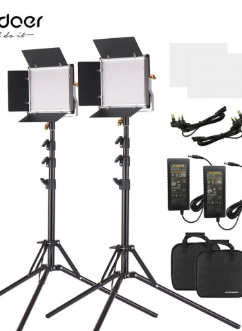 2 Pack LED Video Light with Stand Lighting Kit Multicolour