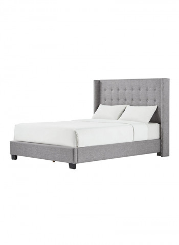 Melina Tufted Wingback Bed Without Mattress Grey Queen