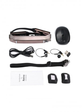 Smart Android WiFi Portable 3D Glasses Brown/Black