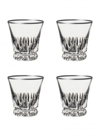 4-Piece Grand Royal Platinum Water Glass Set Clear 290ml
