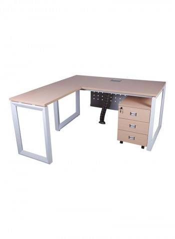 Vorm Workstation With Drawer Oak/White