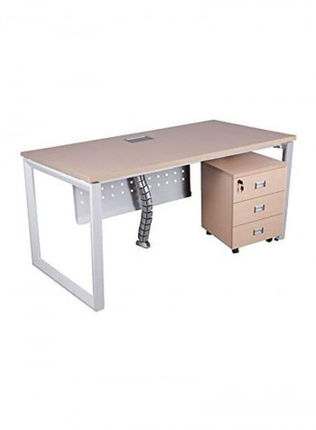 Vorm Workstation With Drawer Oak/White