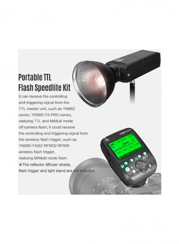 YN200 200W Portable TTL Flash Speedlite Outdoor Flash Light Black